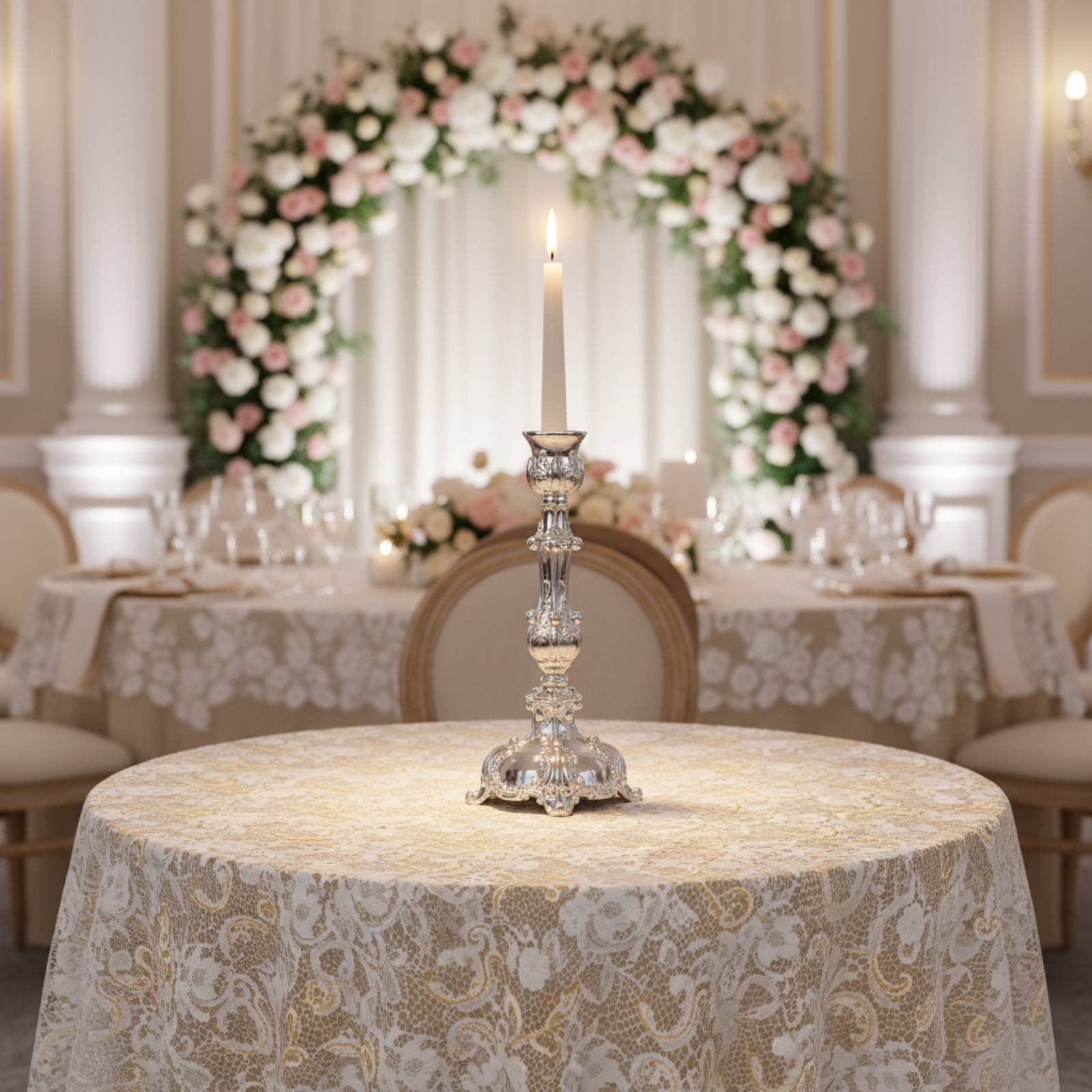 Paraffin Wax - Candelabro in Metallo dal Design Europeo,