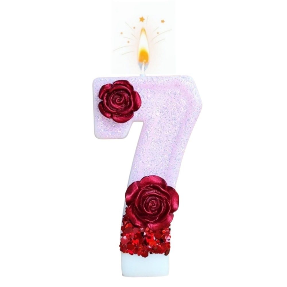 Candela Numerica Rosa Glittera - Paraffin Wax recensione e prezzo